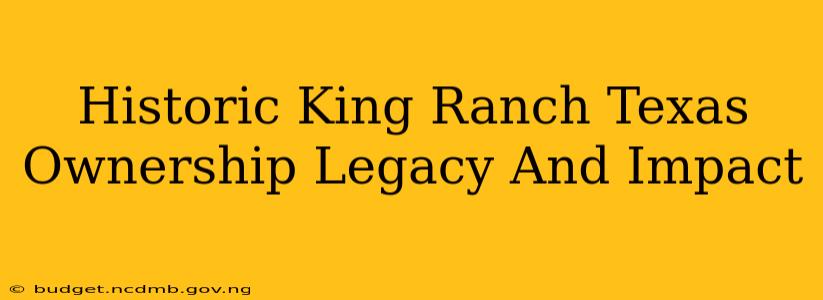 Historic King Ranch Texas Ownership Legacy And Impact