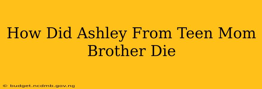 How Did Ashley From Teen Mom Brother Die