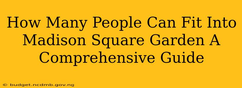 How Many People Can Fit Into Madison Square Garden A Comprehensive Guide