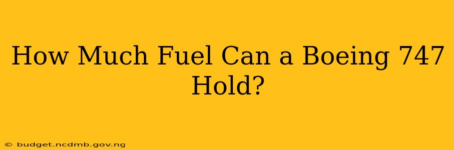 How Much Fuel Can a Boeing 747 Hold?