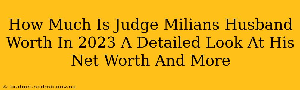 How Much Is Judge Milians Husband Worth In 2023 A Detailed Look At His Net Worth And More