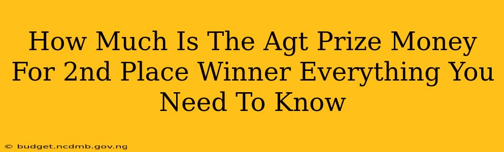 How Much Is The Agt Prize Money For 2nd Place Winner Everything You Need To Know