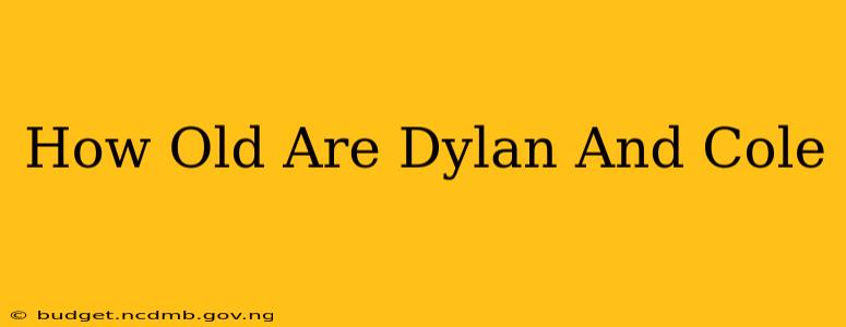 How Old Are Dylan And Cole
