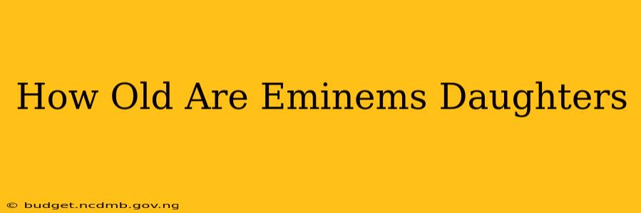 How Old Are Eminems Daughters