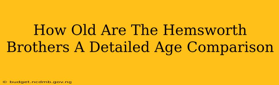 How Old Are The Hemsworth Brothers A Detailed Age Comparison