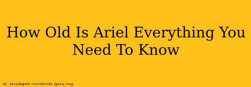 How Old Is Ariel Everything You Need To Know