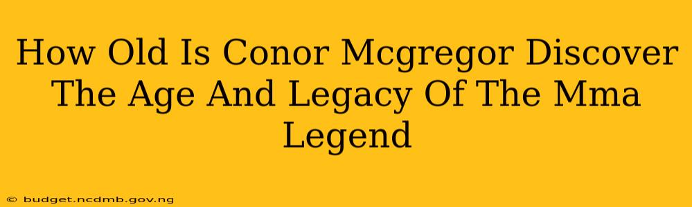 How Old Is Conor Mcgregor Discover The Age And Legacy Of The Mma Legend