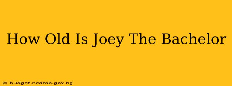 How Old Is Joey The Bachelor
