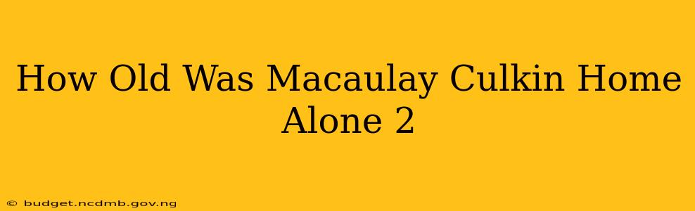How Old Was Macaulay Culkin Home Alone 2