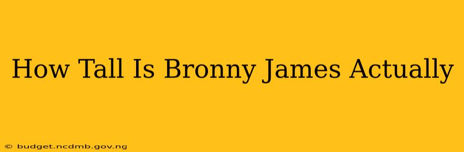 How Tall Is Bronny James Actually