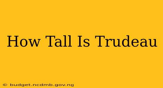 How Tall Is Trudeau