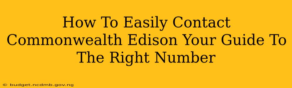 How To Easily Contact Commonwealth Edison Your Guide To The Right Number