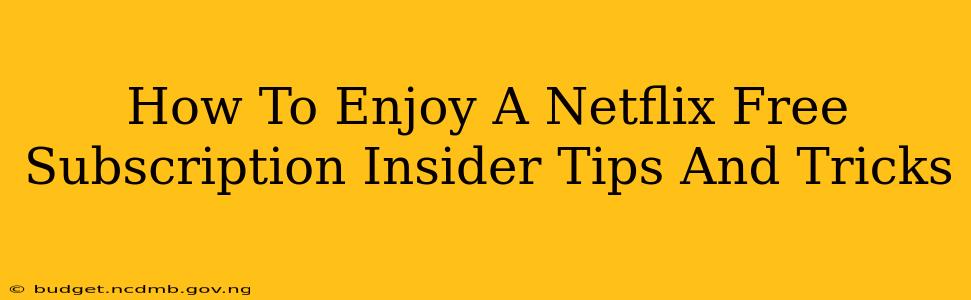 How To Enjoy A Netflix Free Subscription Insider Tips And Tricks