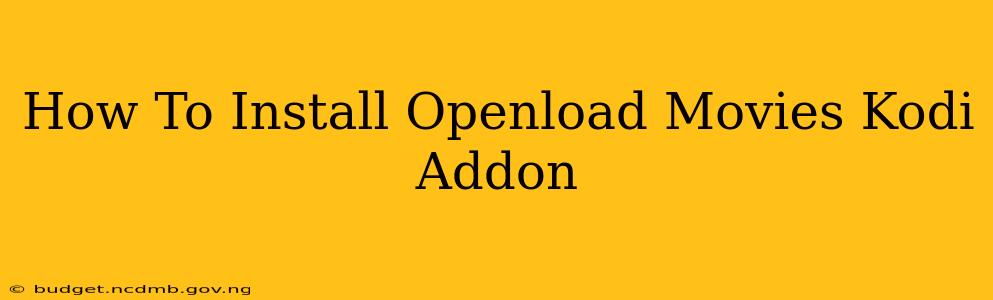 How To Install Openload Movies Kodi Addon