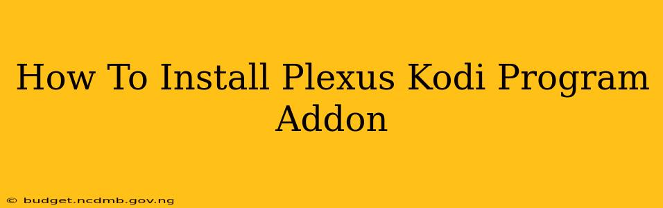 How To Install Plexus Kodi Program Addon