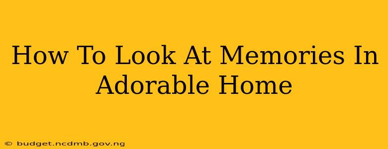 How To Look At Memories In Adorable Home