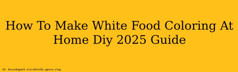 How To Make White Food Coloring At Home Diy 2025 Guide