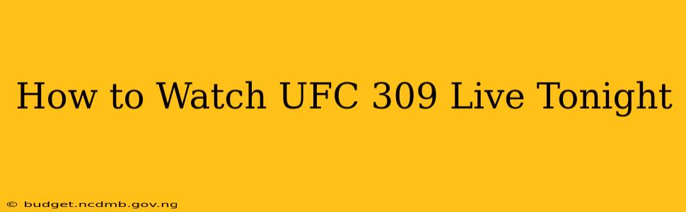 How to Watch UFC 309 Live Tonight