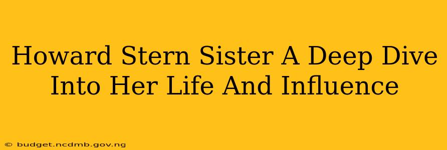 Howard Stern Sister A Deep Dive Into Her Life And Influence