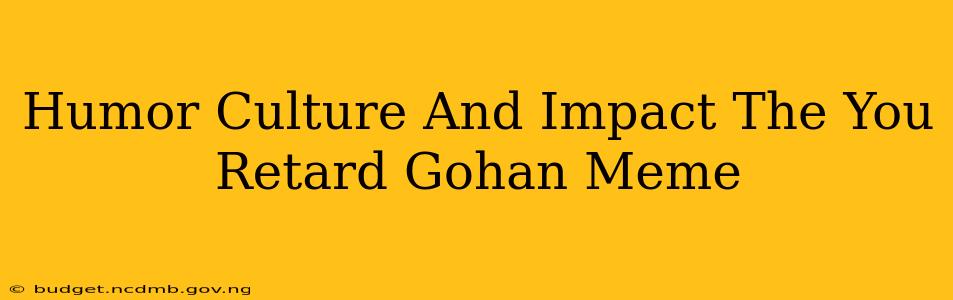 Humor Culture And Impact The You Retard Gohan Meme