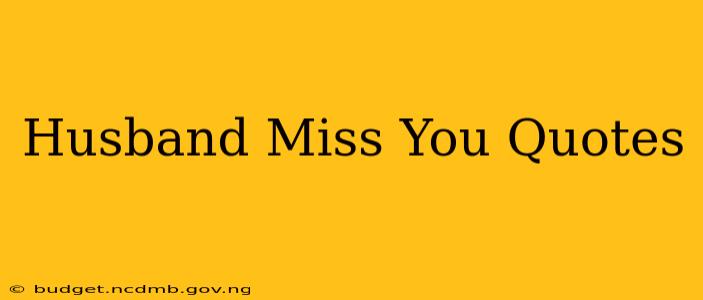 Husband Miss You Quotes