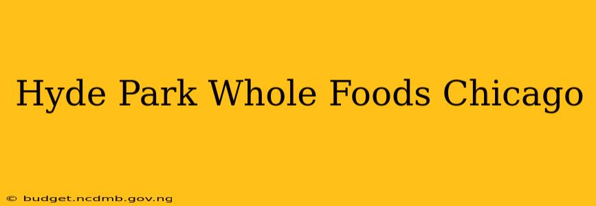 Hyde Park Whole Foods Chicago
