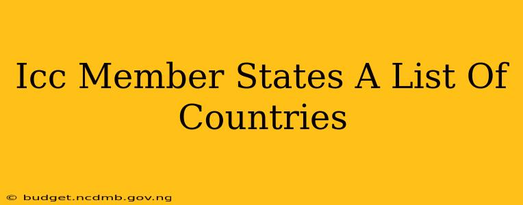 Icc Member States A List Of Countries