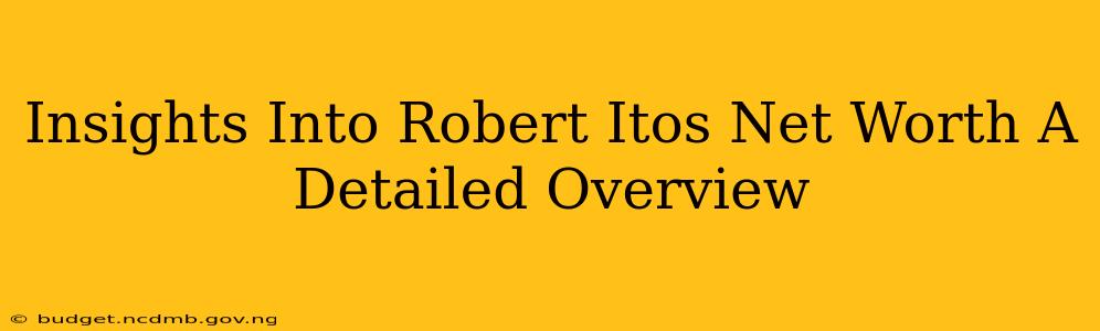 Insights Into Robert Itos Net Worth A Detailed Overview