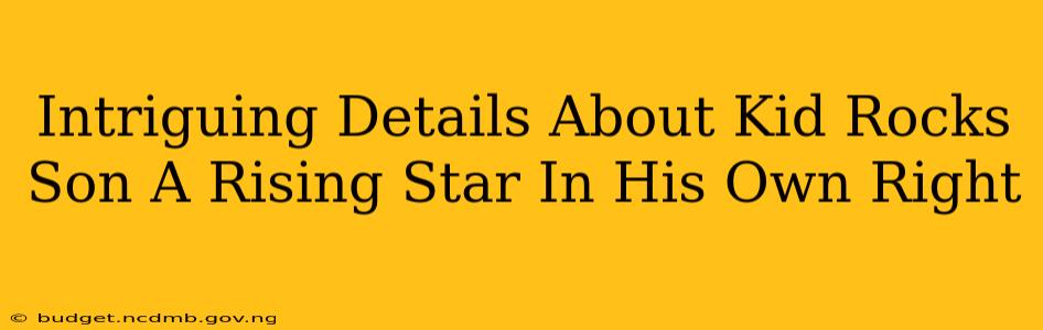 Intriguing Details About Kid Rocks Son A Rising Star In His Own Right