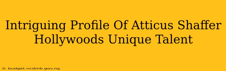 Intriguing Profile Of Atticus Shaffer Hollywoods Unique Talent