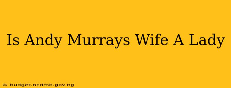 Is Andy Murrays Wife A Lady
