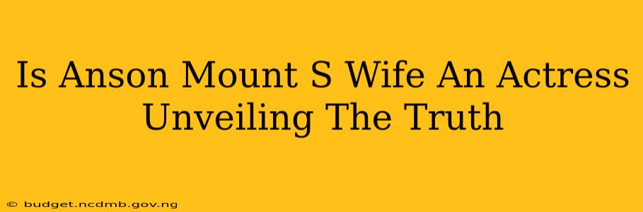 Is Anson Mount S Wife An Actress Unveiling The Truth