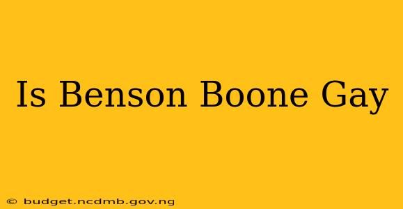 Is Benson Boone Gay