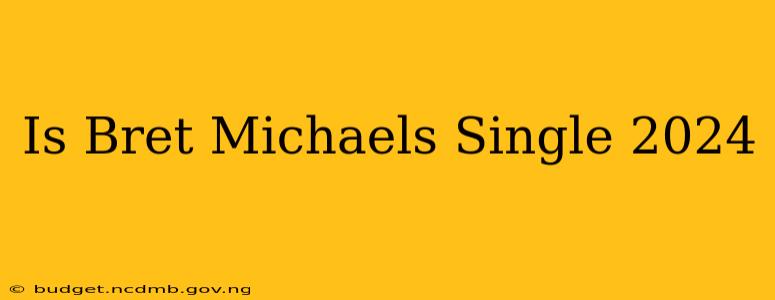 Is Bret Michaels Single 2024
