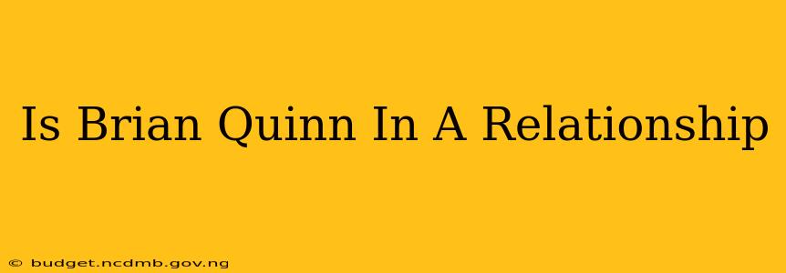 Is Brian Quinn In A Relationship