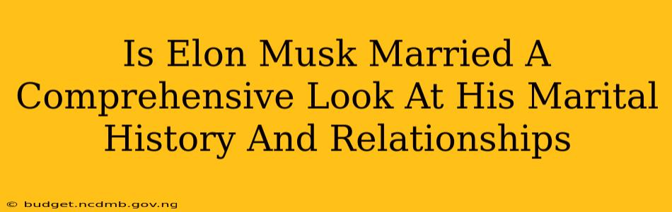 Is Elon Musk Married A Comprehensive Look At His Marital History And Relationships
