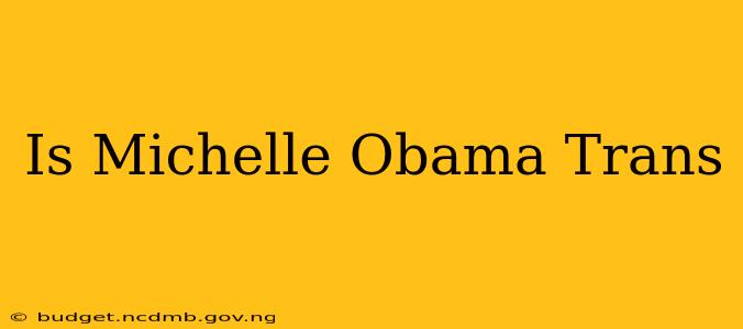 Is Michelle Obama Trans