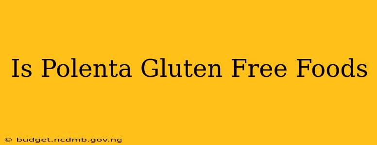 Is Polenta Gluten Free Foods