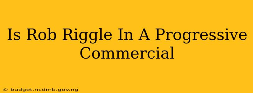 Is Rob Riggle In A Progressive Commercial