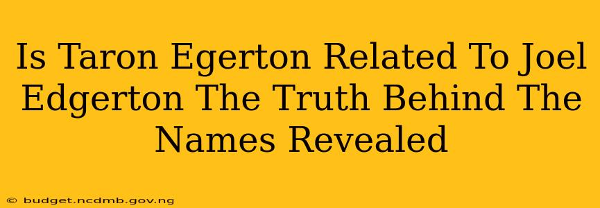 Is Taron Egerton Related To Joel Edgerton The Truth Behind The Names Revealed
