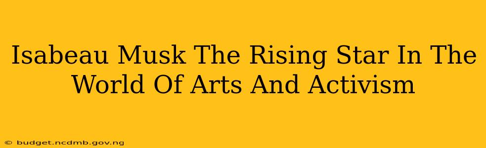Isabeau Musk The Rising Star In The World Of Arts And Activism