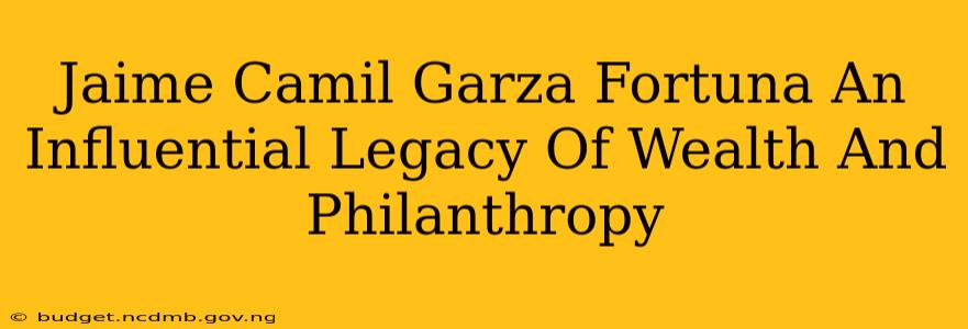 Jaime Camil Garza Fortuna An Influential Legacy Of Wealth And Philanthropy