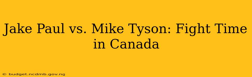 Jake Paul vs. Mike Tyson: Fight Time in Canada