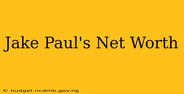 Jake Paul's Net Worth