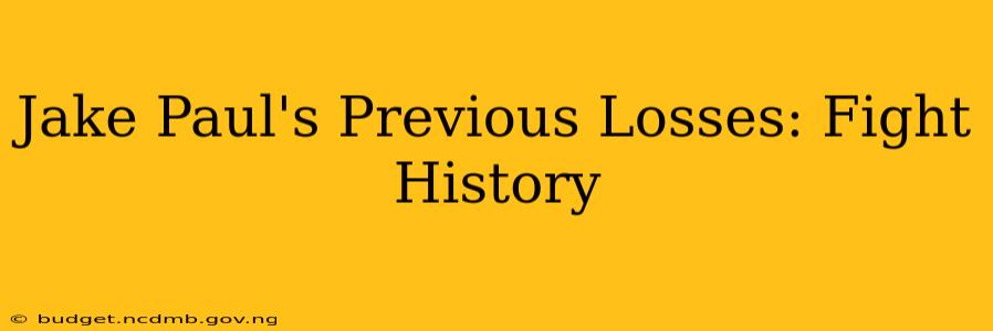 Jake Paul's Previous Losses: Fight History