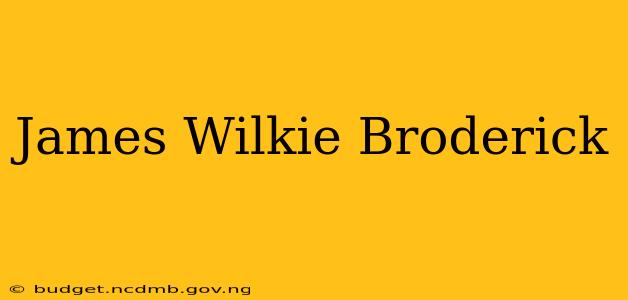 James Wilkie Broderick