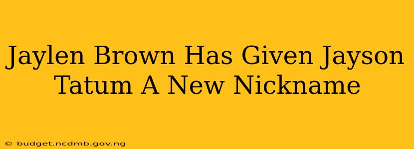 Jaylen Brown Has Given Jayson Tatum A New Nickname