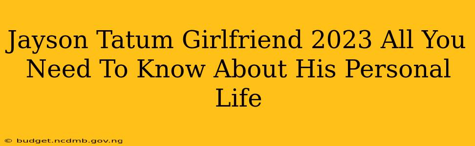 Jayson Tatum Girlfriend 2023 All You Need To Know About His Personal Life
