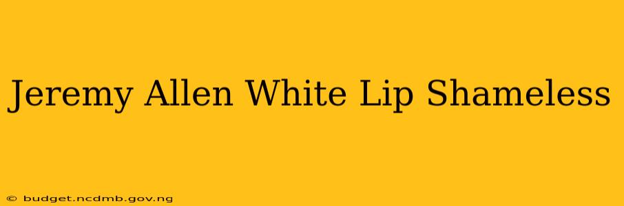 Jeremy Allen White Lip Shameless