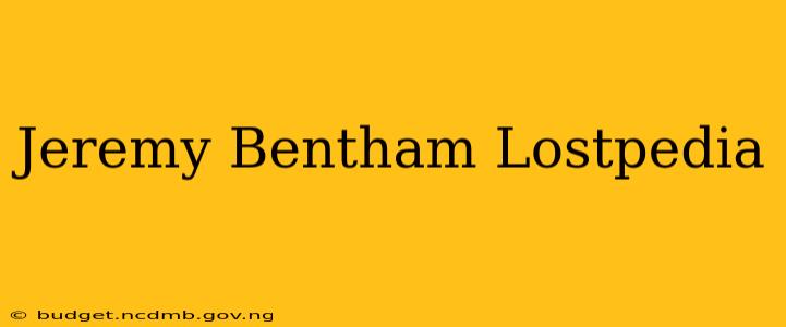 Jeremy Bentham Lostpedia